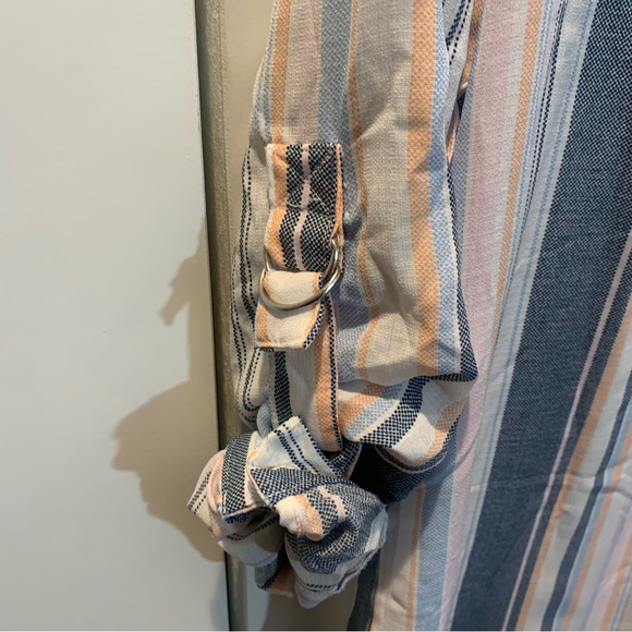 Haute project blouse long sleeve stripe size medium  used as kimono - Picture 5 of 9